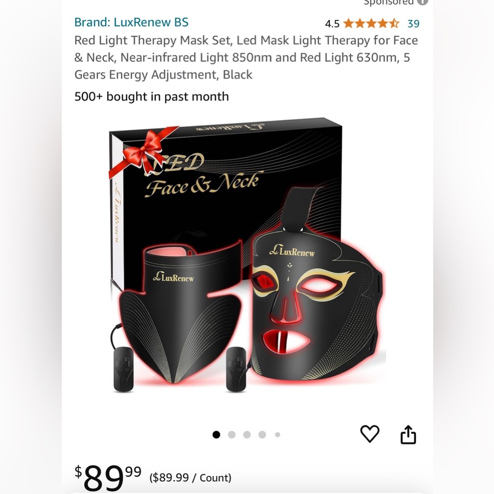 LuxRenew LED face and neck mask